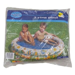 Splash Club 2 Ring Inflatable Pool Vintage 90s 46x10 Kmart Easy Set Up Kids